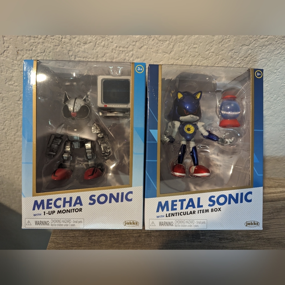 Jakks gold  Sonic the Hedgehog "MECHA & METAL SONIC" action figures New In Box